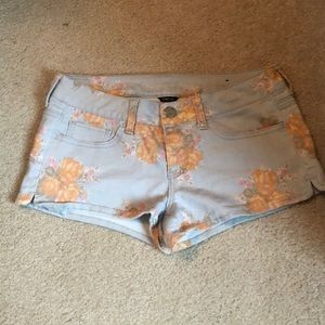 floral jean shorts